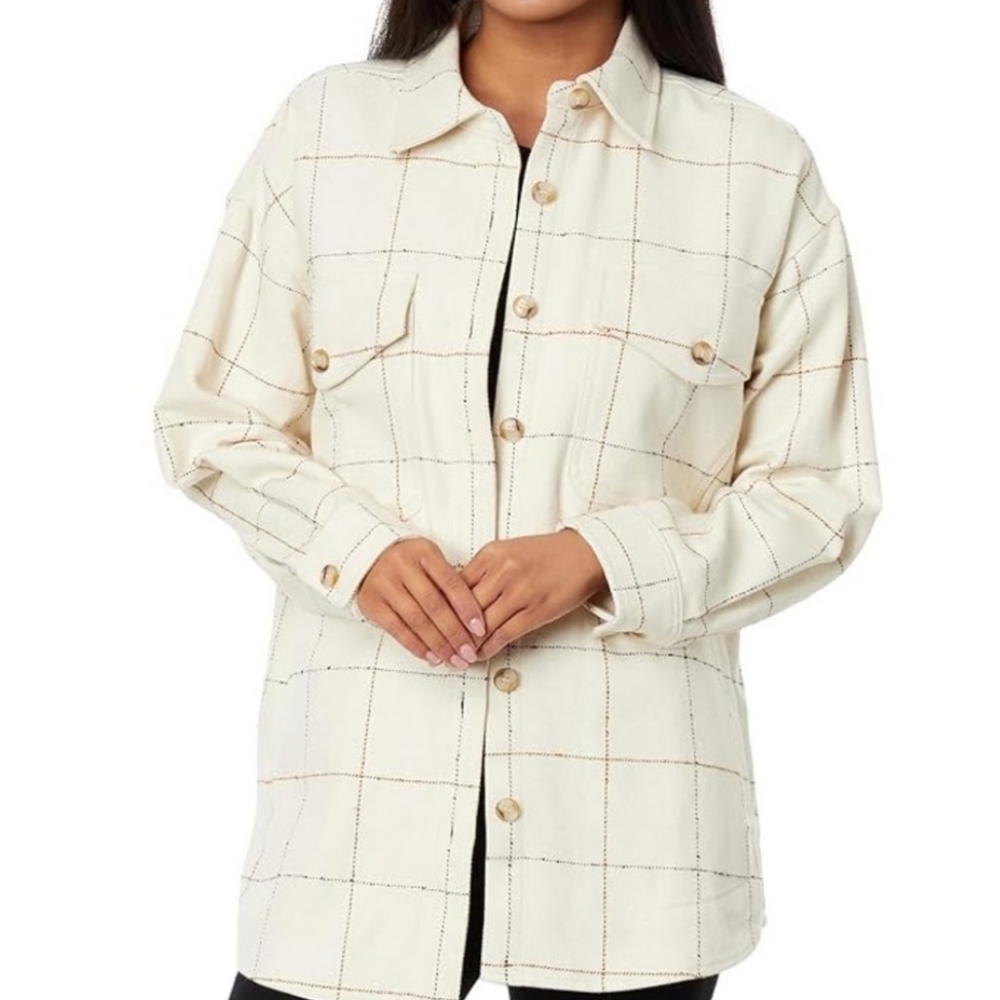 Madewell Ivory Checkered Button-Down Shirt